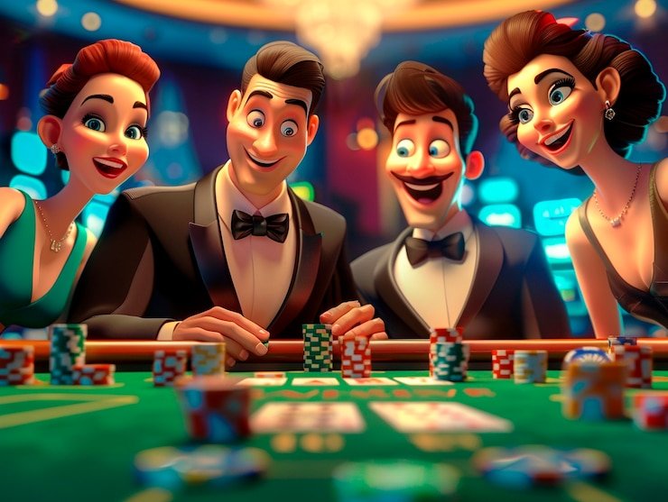 Dealer at live blackjack table with cards
